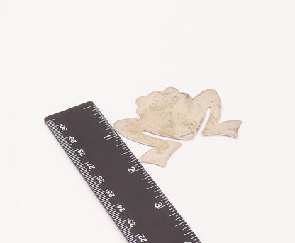 925 Sterling Silver  Vintage Jumping Frog Stencil Cut Solid Bookmark  TR3498