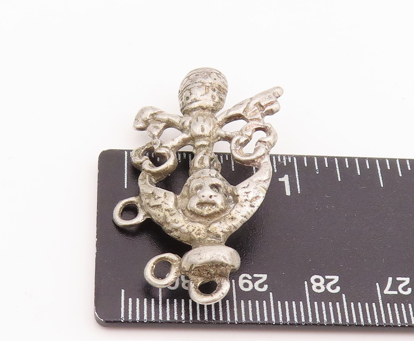 925 Sterling Silver Vintage Brooch Pin Solid Cutout Angel Holing Keys  BP11039