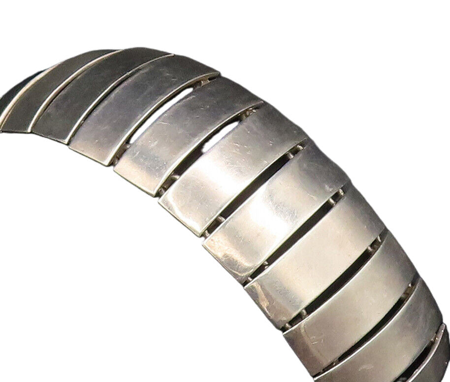 925 Sterling Silver  Vintage Minimalist Rectangle Bar Chain Bracelet  BT9657