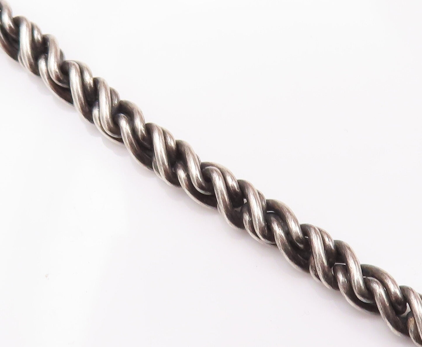 925 Sterling Silver Vintage Necklace Solid Inter woven Twisted Rope  NE4273