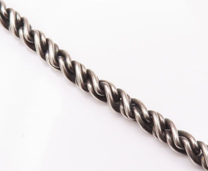 925 Sterling Silver Vintage Necklace Solid Inter woven Twisted Rope  NE4273