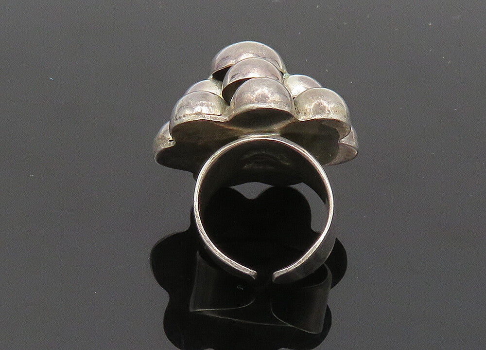 MEXICO 925 Silver  Vintage Bubble Dome Adjustable Band Ring Sz 6  RG20115