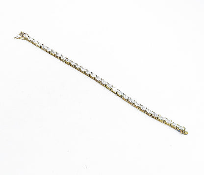 925 Sterling Silver  Vintage Sparkling Cubic Zirconia Tennis Bracelet  BT1865
