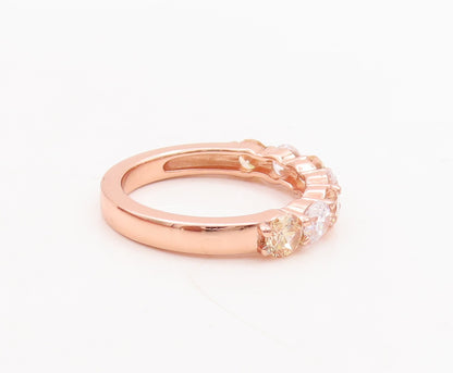 925 Sterling Silver Vintage Ring Rose Gold Plated Topaz 4 Ring Set Sz 7  RG29230