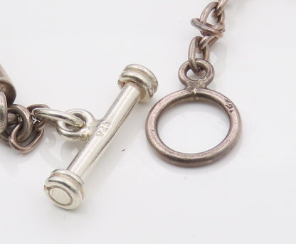 925 Sterling Silver  Vintage Minimalist Tribal Toggle Lock Necklace  NE4146