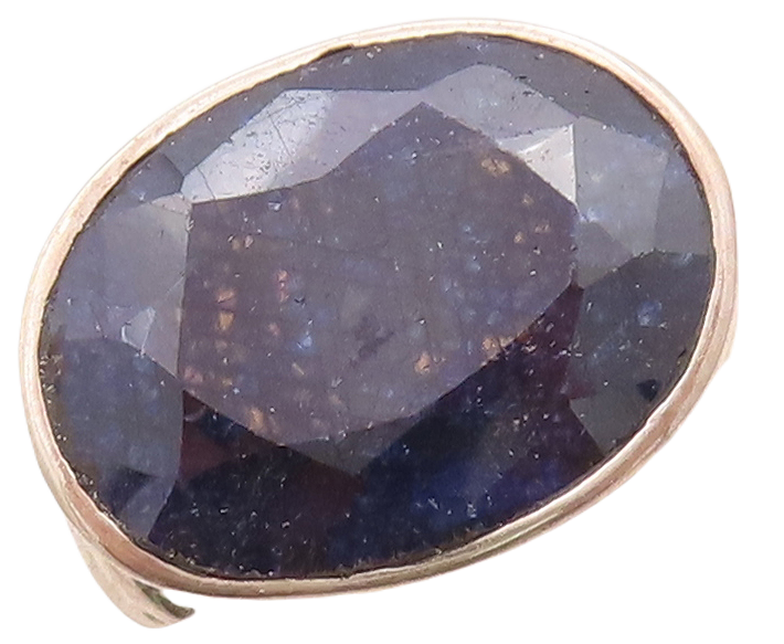 925 Sterling Silver Vintage Ring Oval Cut Sapphire Swirly Carved  Sz 7  RG29262