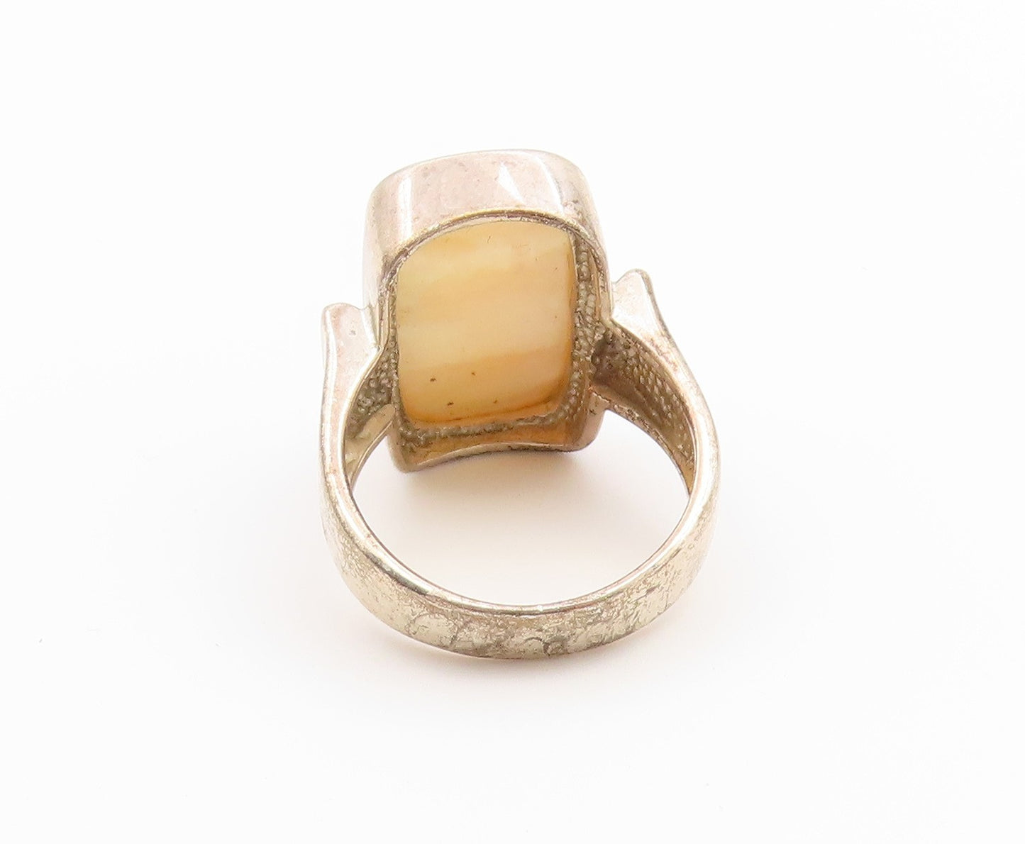925 Sterling Silver Vintage Ring WHITNEY KELLY Mother Of Pearl  Sz 8  RG36861