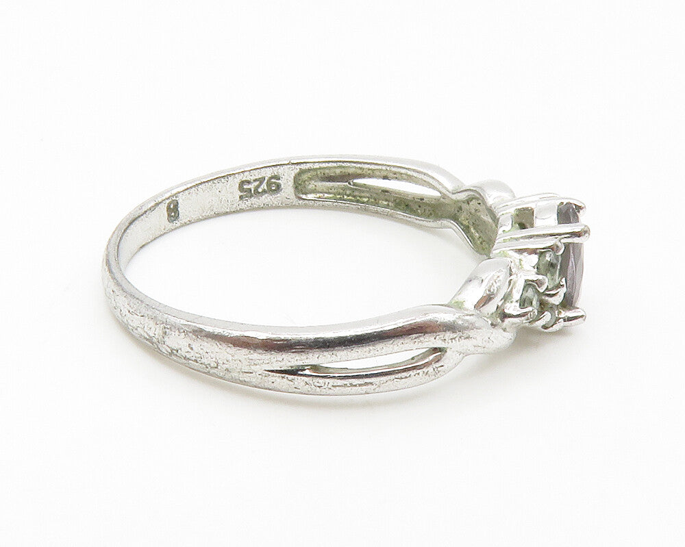 ROSS SIMON 925 Sterling Silver  Vintage Topaz Twist Band Ring Sz 8  RG14096
