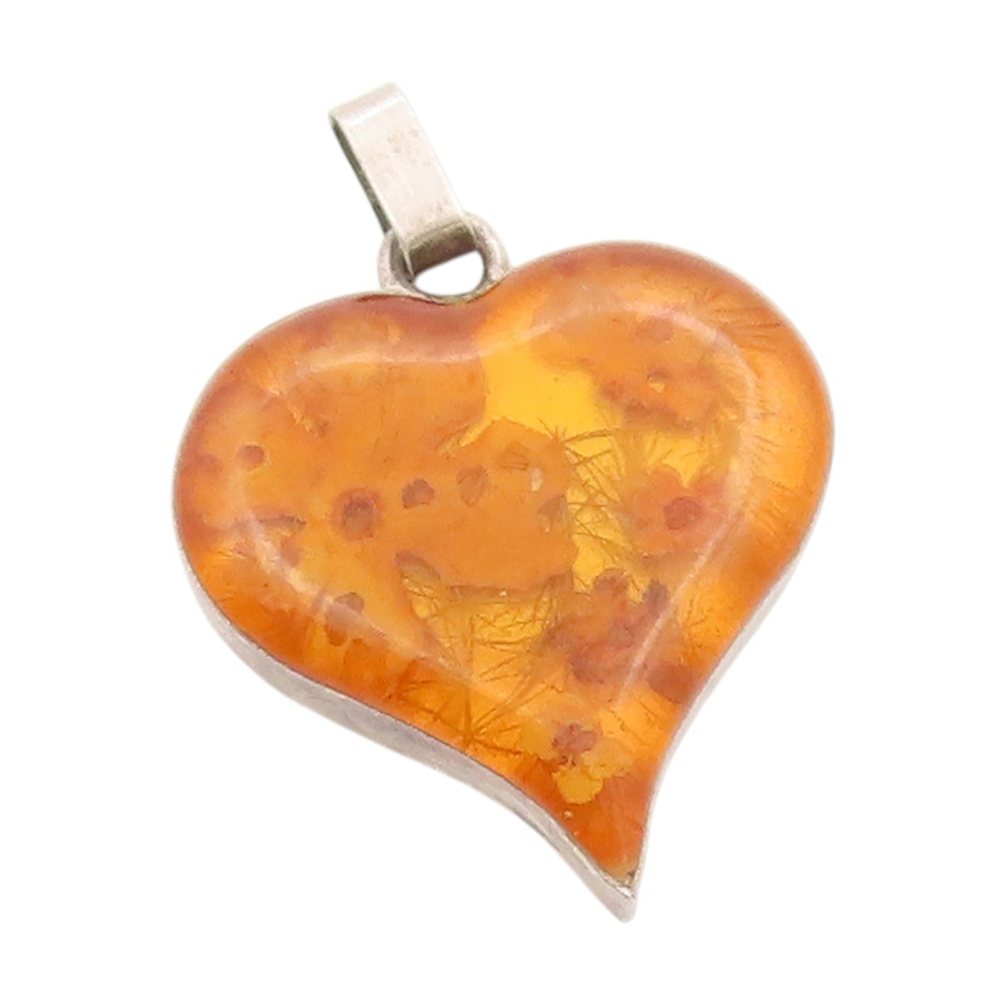 925 Sterling Silver Vintage Pendant Pressed Floral Love Heart Design  PT25073