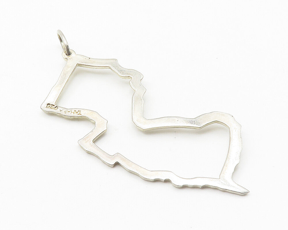 TAHARA 925 Sterling Silver  Shiny Simple State Outline Drop Pendant  PT8335