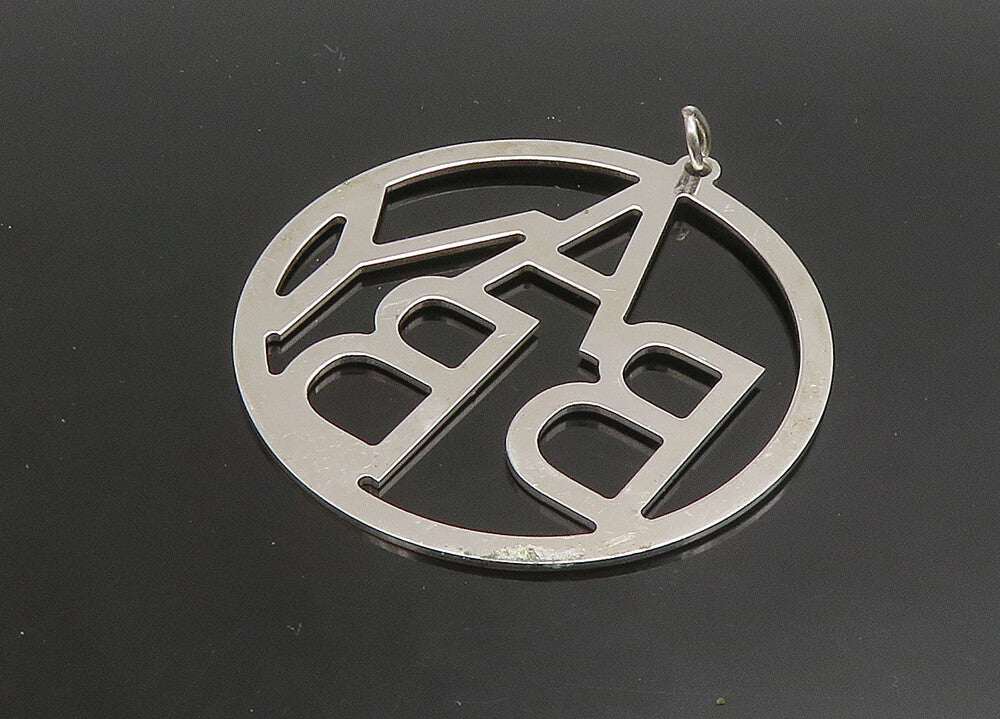 925 Sterling Silver  Vintage Shiny Polished Baby Round Pendant  PT19092