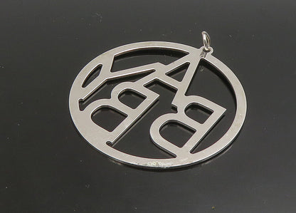 925 Sterling Silver  Vintage Shiny Polished Baby Round Pendant  PT19092