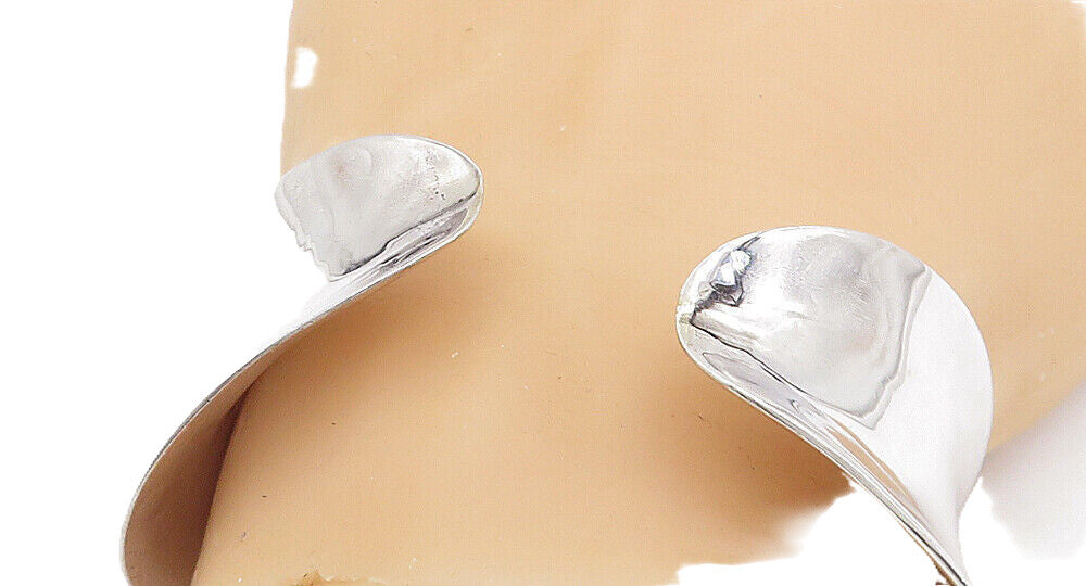 RLM STUDIO 925 Silver  Shiny Polished Concave Tapered Cuff Bracelet  BT2773