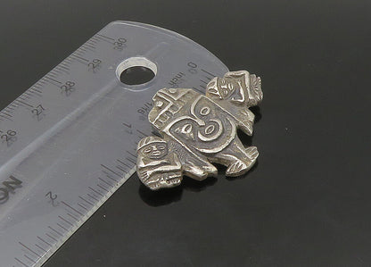 925 Sterling Silver  Vintage Oxidized Warrior Motif Brooch Pin  BP8821