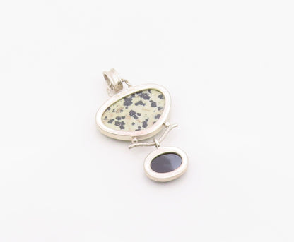 925 Sterling Silver Vintage Pendant WHITNEY KELLY Multi Gemstone Charm  PT26353