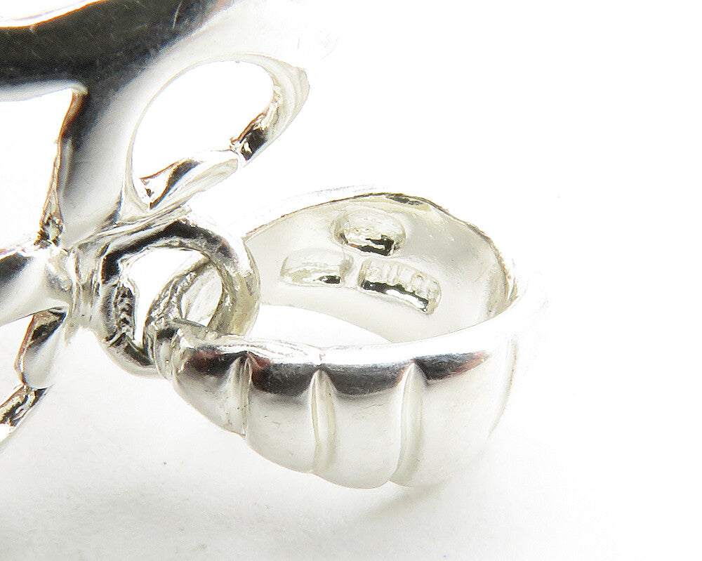 925 Sterling Silver  Shiny Cutout Love Heart Dome Drop Pendant  PT9761