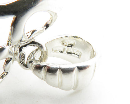 925 Sterling Silver  Shiny Cutout Love Heart Dome Drop Pendant  PT9761