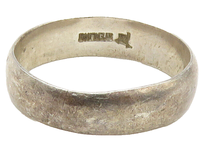 POST BELL TRADING 925 Silver  Vintage Minimalist Smooth Band Ring Sz 5 RG15541