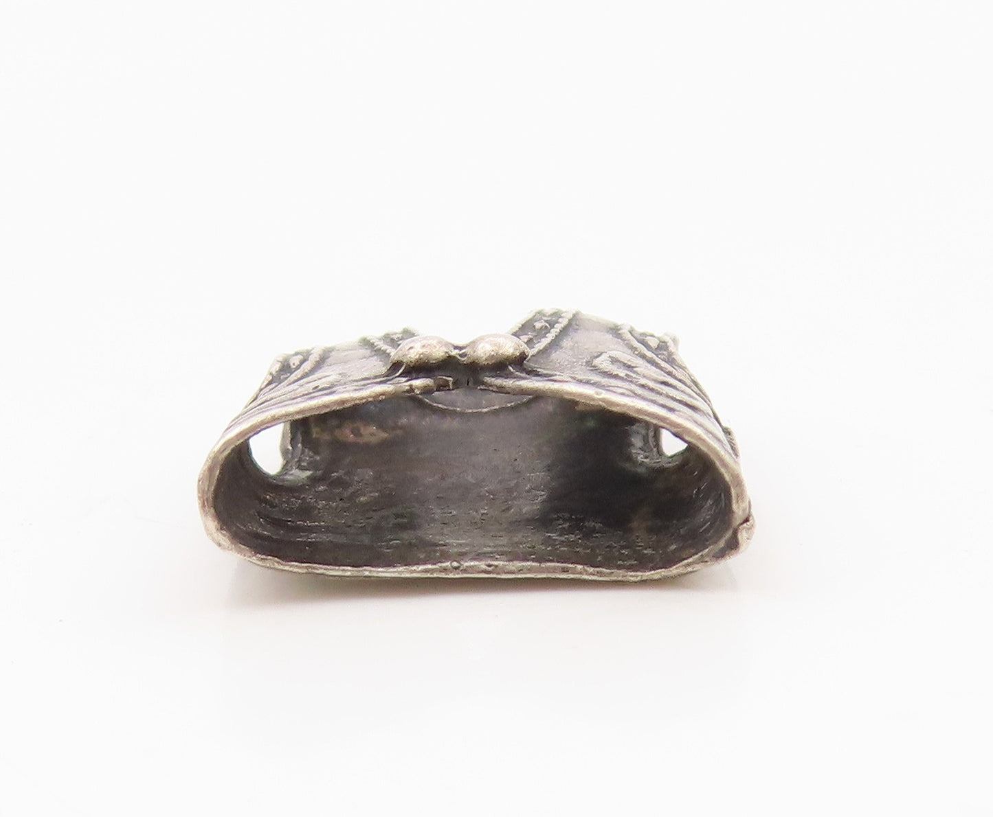 925 Sterling Silver  Vintage Dark Tone Petite Cowboy Vest Pendant  PT18887