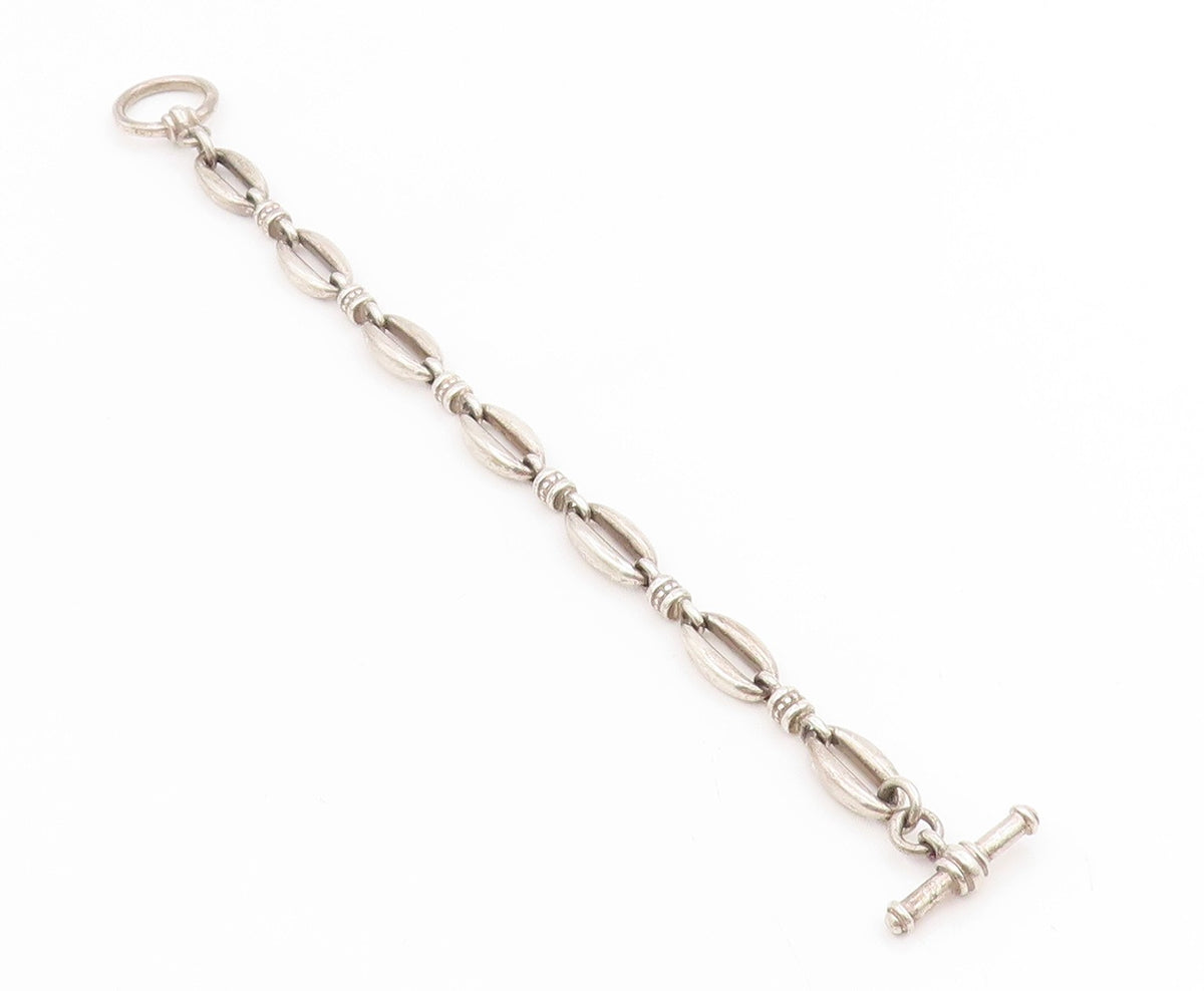 925 Sterling Silver Vintage Bracelet Elegant Oval Link Statement Chain  BT11674