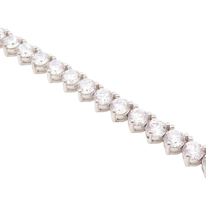 925 Sterling Silver  Shiny Prong Set Cubic Zirconia Tennis Bracelet  BT4250