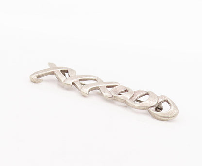 925 Sterling Silver Vintage Brooch Pin Solid Cutout 'X' & 'O' Row  BP10874