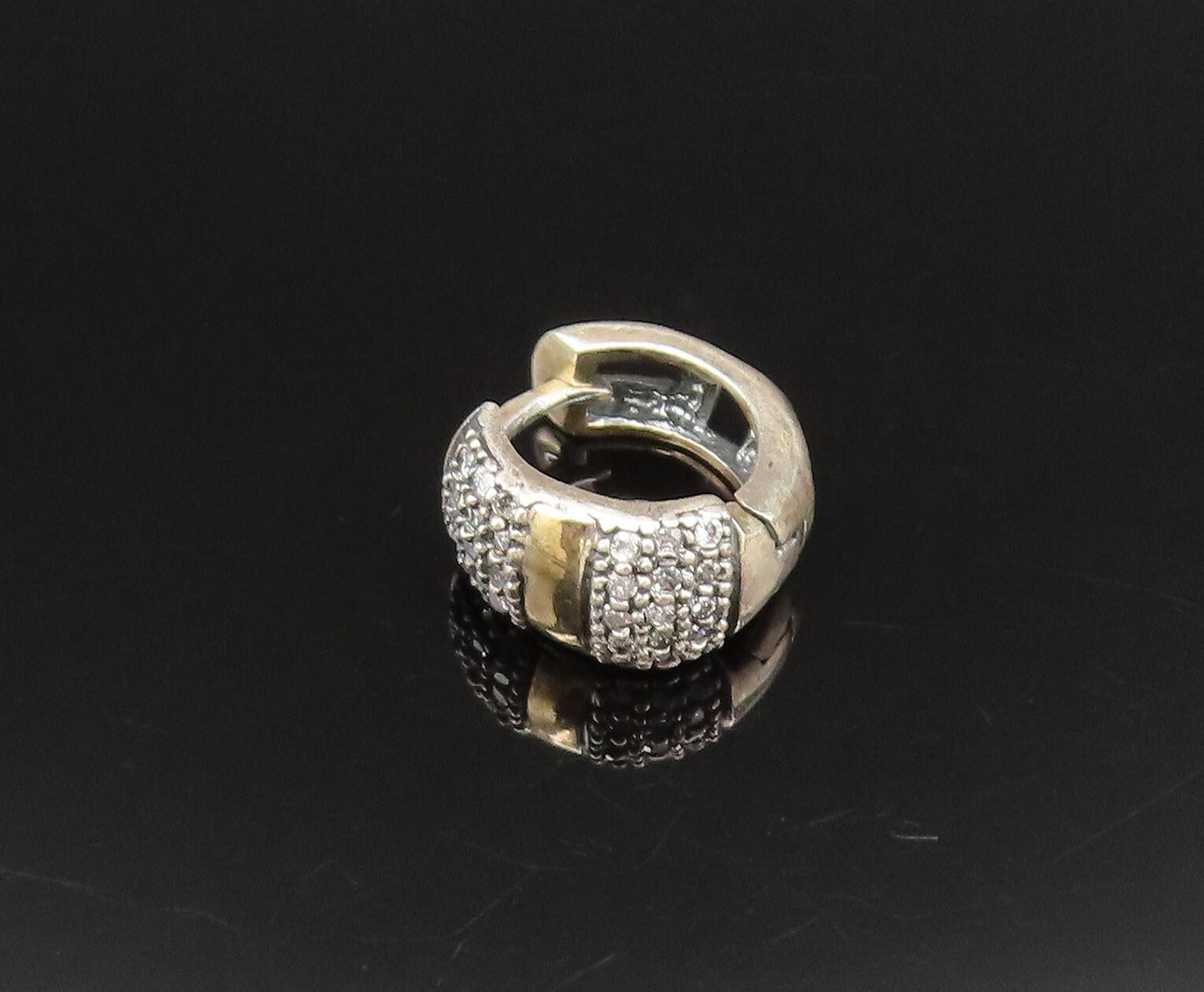 14K GOLD & 925 Silver  Vintage Two Tone Topaz Singles Lot Earrings  EG12044