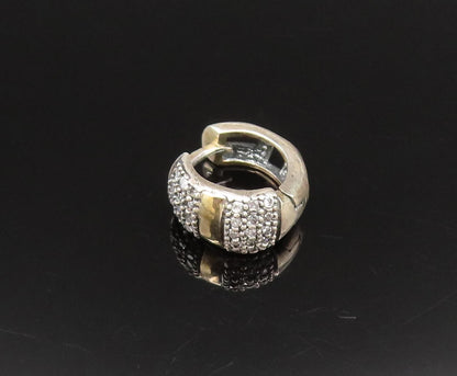 14K GOLD & 925 Silver  Vintage Two Tone Topaz Singles Lot Earrings  EG12044