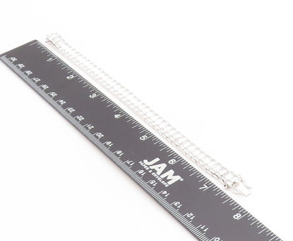 925 Sterling Silver Vintage Bracelet Sparkling CZ Modernist Tennis Link  BT11754