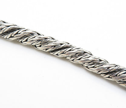 925 Sterling Silver  Vintage Rope Twist Swirl Detail Chain Bracelet  BT2850
