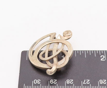 925 Sterling Silver Vintage Brooch Pin Designer Cutout Alphabet 'H'  BP11108