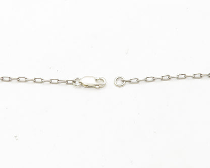 925 Sterling Silver  Vintage Smooth Brown Agate Chain Necklace  NE2876