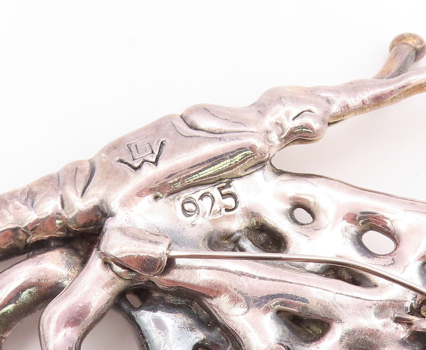 925 Sterling Silver Vintage Brooch Pin Designer Large Cutout Butterfly  BP11344
