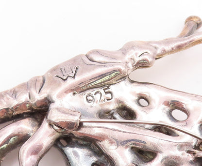 925 Sterling Silver Vintage Brooch Pin Designer Large Cutout Butterfly  BP11344