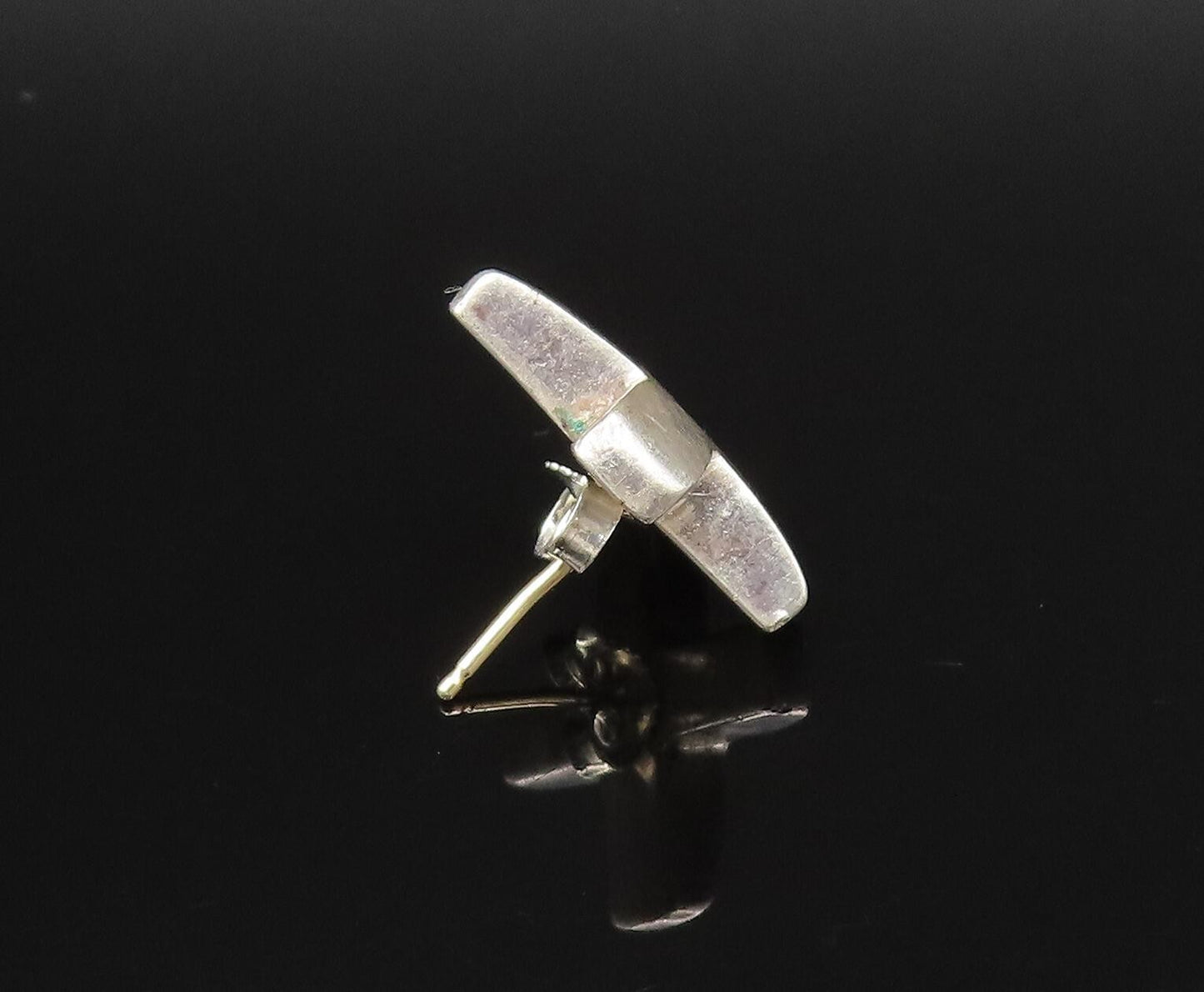 14K GOLD & 925 Silver  Vintage Two Tone Topaz Singles Lot Earrings  EG12075
