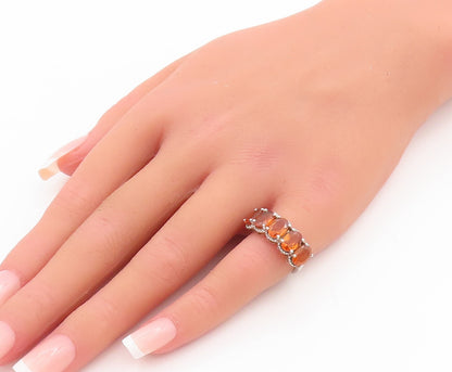 925 Sterling Silver Vintage Ring Minimalist Oval Cut Citrine Band  Sz 6  RG28864