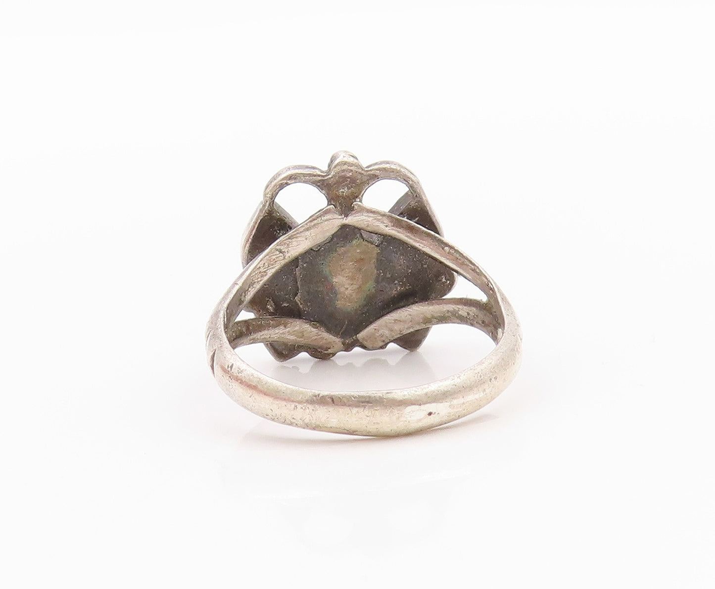 925 Sterling Silver Vintage Ring SOUTHWESTERN Crushed Turquoise Sz 7 RG32387