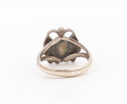 925 Sterling Silver Vintage Ring SOUTHWESTERN Crushed Turquoise Sz 7 RG32387