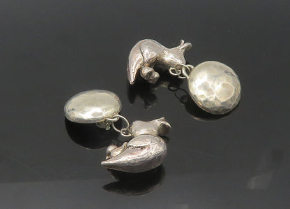 SUSAN CUMMINGS 925 Silver  Vintage Mom & Baby Duck Non Pierce Earrings EG10912