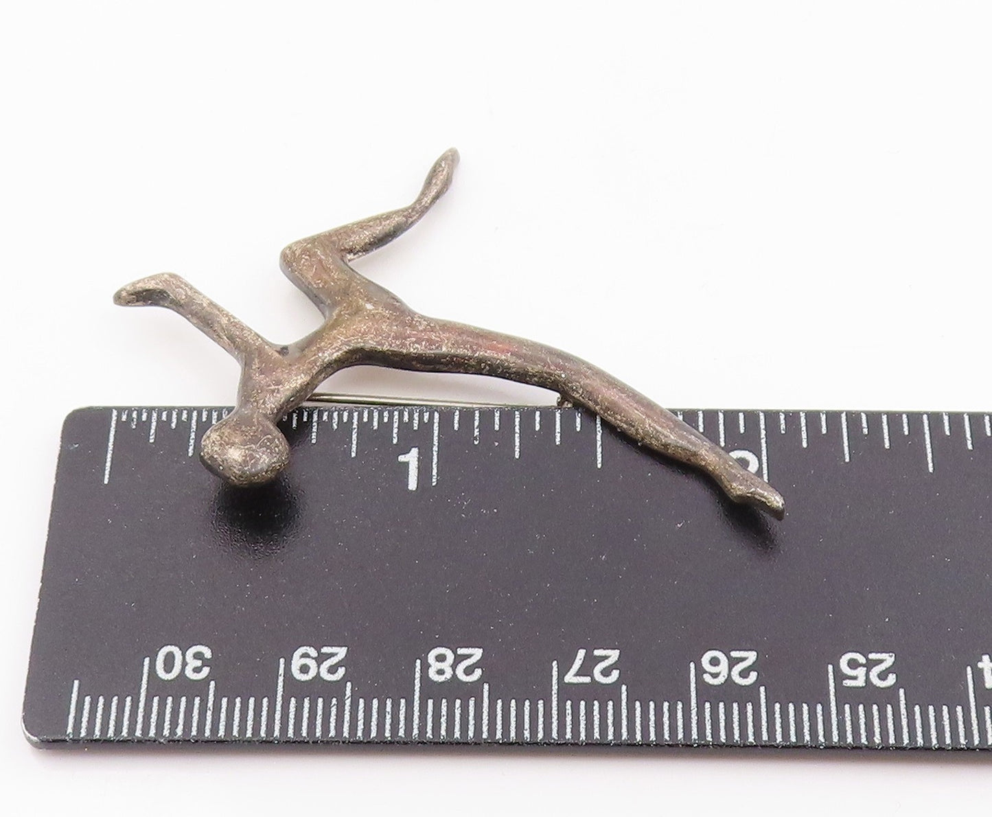 925 Sterling Silver Vintage Brooch Pin Modernist Abstract Dancing Figure BP12499