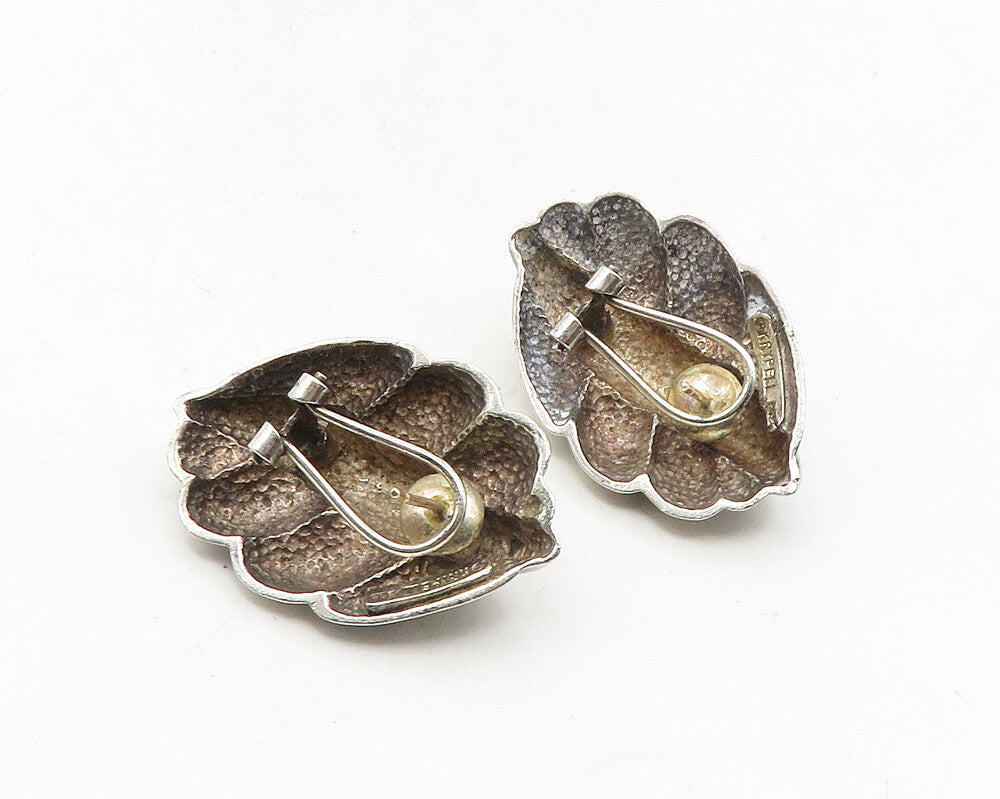 CHARLES KRYPELL 925 Silver & 14K GOLD  Vintage Fluted Drop Earrings  EG5080