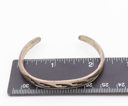SOUTHWESTERN 925 Sterling Silver Vintage Oxidized Petite Cuff Bracelet BT8795