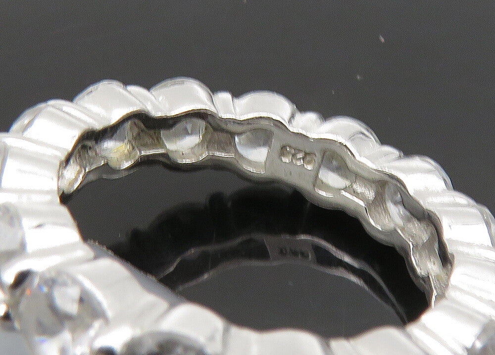 925 Sterling Silver  Vintage Cubic Zirconia Eternity Band Ring Sz 5  RG22811