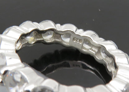 925 Sterling Silver  Vintage Cubic Zirconia Eternity Band Ring Sz 5  RG22811