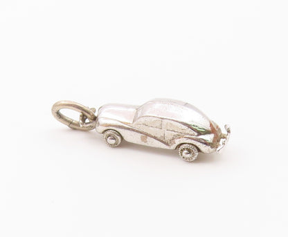 925 Sterling Silver  Vintage Shiny Smooth Petite Car Drop Pendant  PT16393