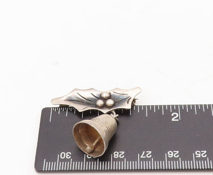 925 Sterling Silver Vintage Brooch Pin DAMASO GALLEGOS Bell Jingles  BP10563