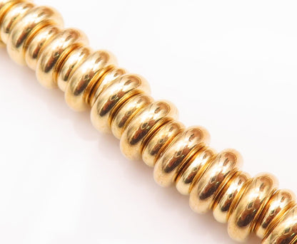 925 Sterling Silver Vintage Necklace Gold Plated Rings Stacked Pearl  NE4268