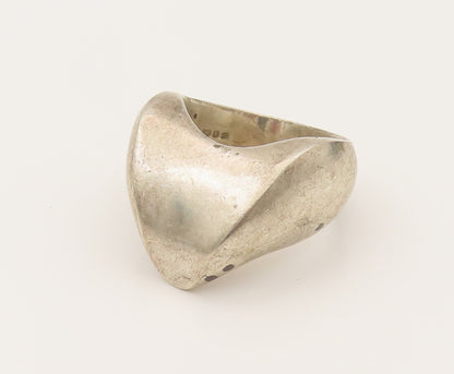 ENGLAND 925 Silver  Vintage Minimalist Puffy Curved Dome Ring Sz 7.5  RG26404