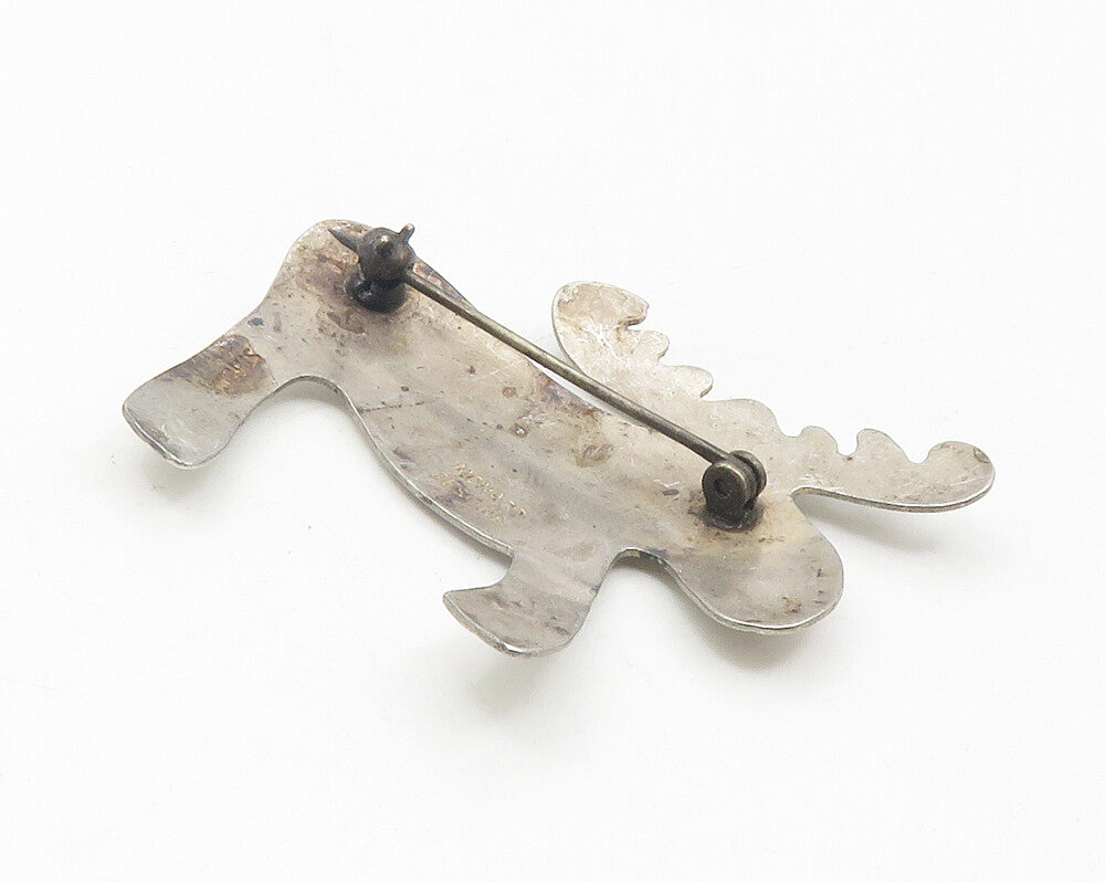 MEXICO 925 Sterling Silver  Vintage Smooth Moose Animal Brooch Pin  BP4439