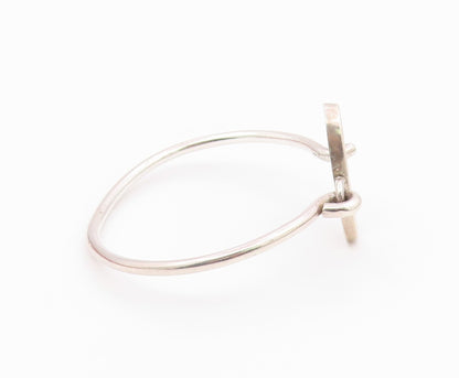 J. JILL 925 Silver  Vintage Shiny Open Oval Hook Bangle Bracelet  BT8632
